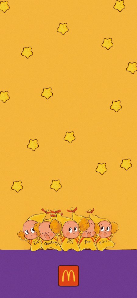 麦当劳星星薯条卡通形象创意手机壁纸