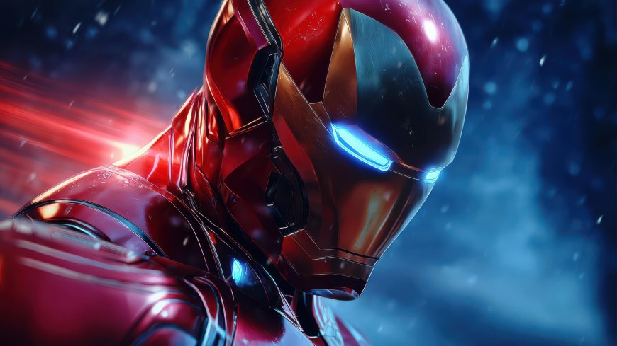 钢铁侠纳米战甲蓝光特写超级英雄电脑壁纸