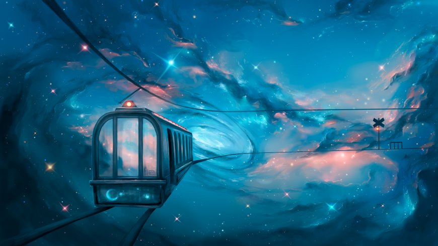 星空电车宇宙漩涡梦幻唯美创意电脑壁纸