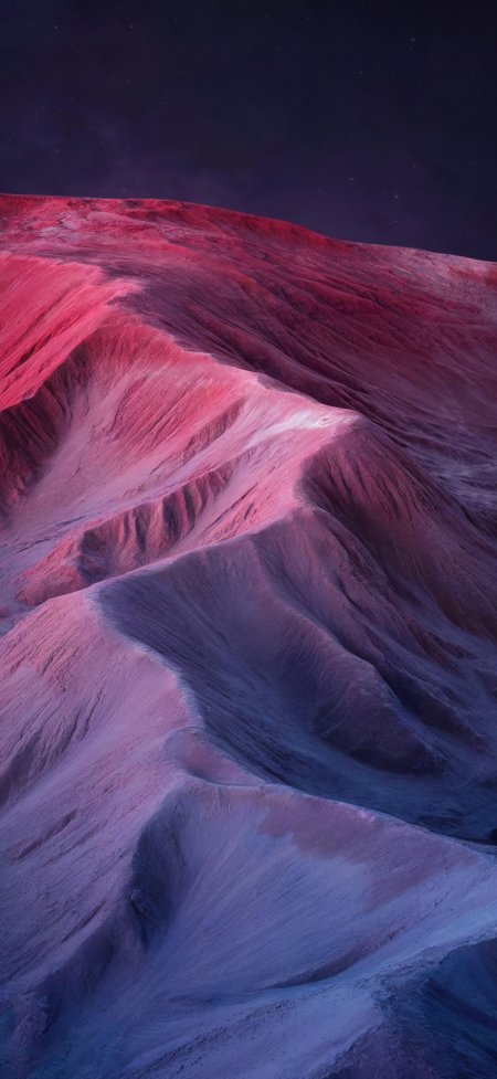 粉紫山脉星空背景自然风景手机壁纸
