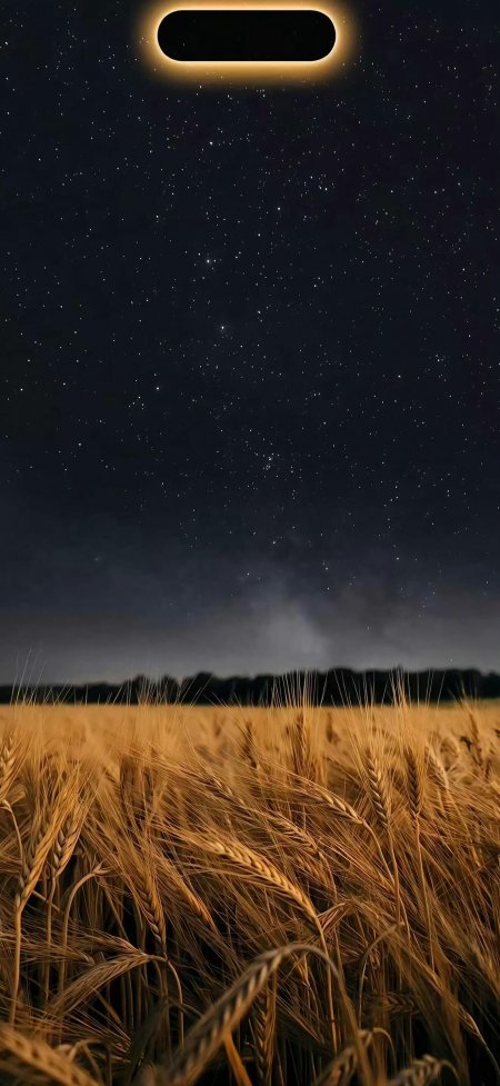 麦田星空夜景自然风光风景手机壁纸