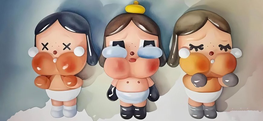 泡泡玛特哭娃眼泪工厂系列潮玩摆件创意电脑壁纸