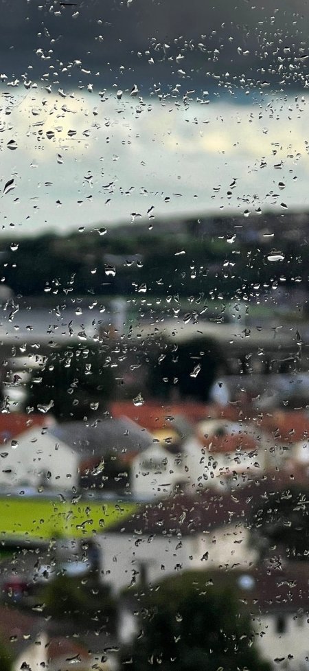 雨滴窗外朦胧小镇风景情绪摄影治愈系风景手机壁纸