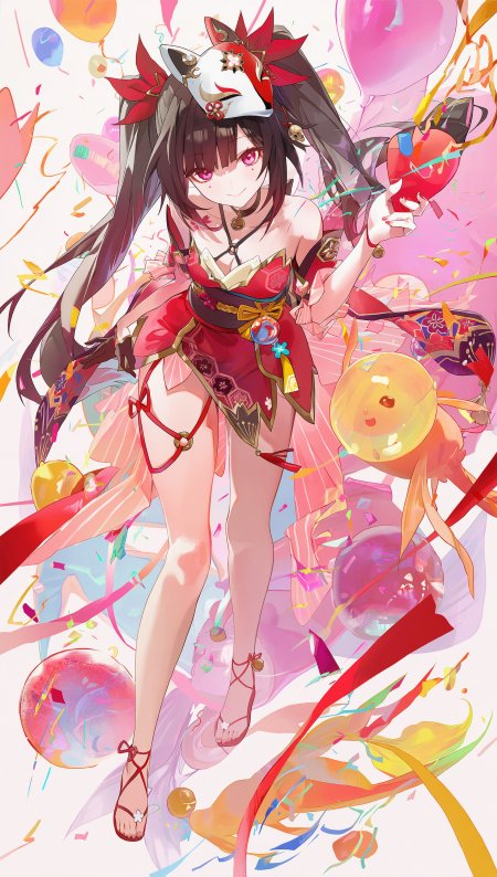 崩坏星穹铁道花火少女红衣狐耳庆典氛围二次元动漫手机壁纸
