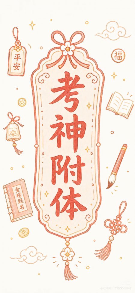 考神附体粉色手绘护身符文具周边治愈系手机壁纸