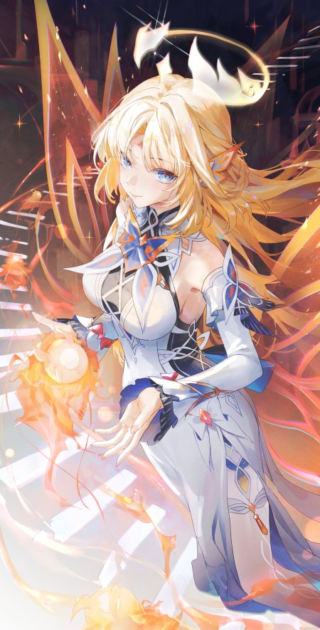 卡提希娅持光球华丽服饰光影特效原神角色插画手机壁纸