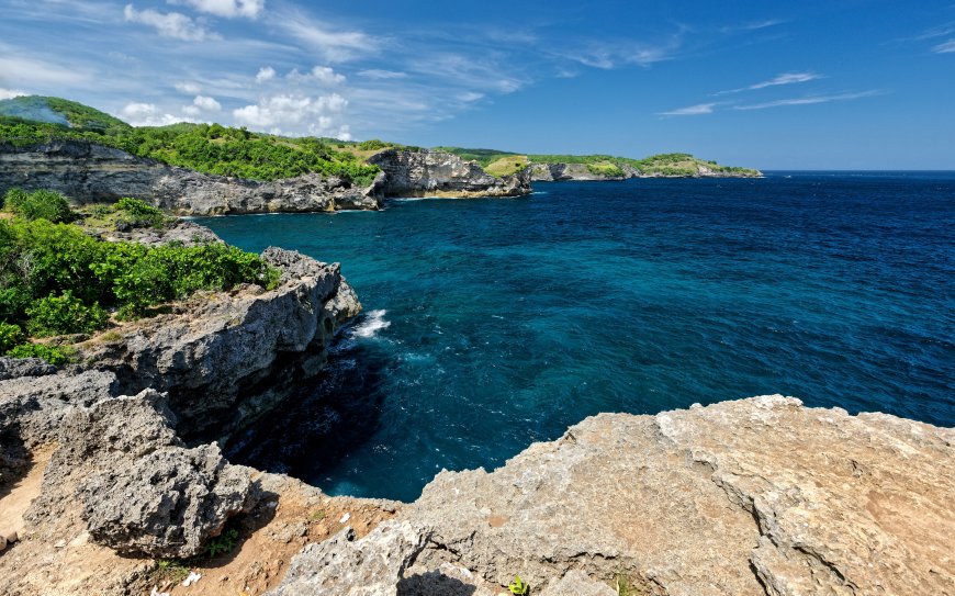 佩妮达岛碧海悬崖绿植热带海岛风光自然摄影风景电脑壁纸