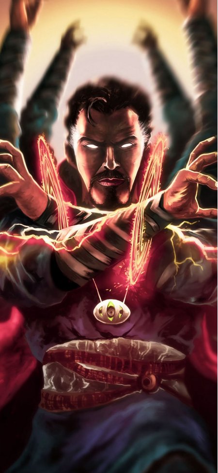 奇异博士施展魔法多臂环绕胸前漫威动漫手机壁纸