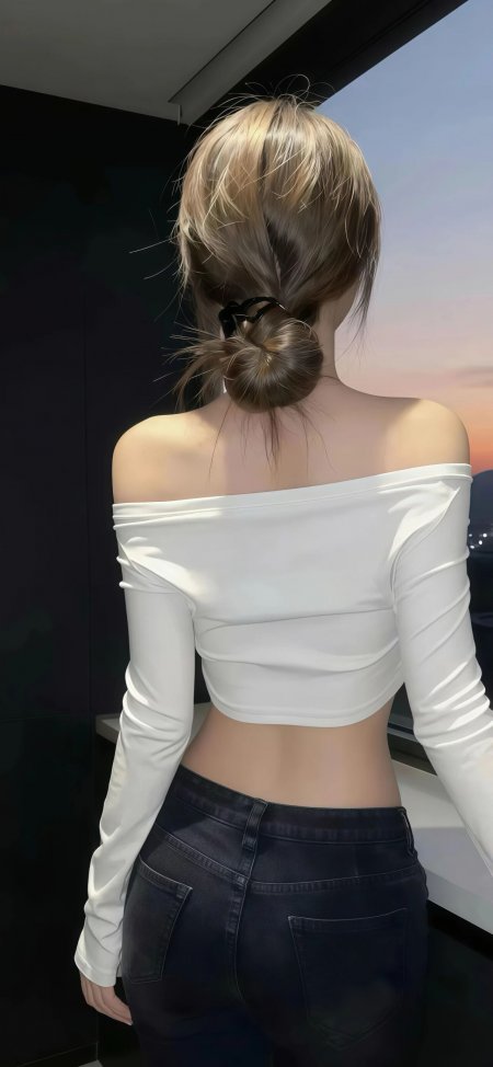 海边日落白玫瑰男子背影摄影手机壁纸