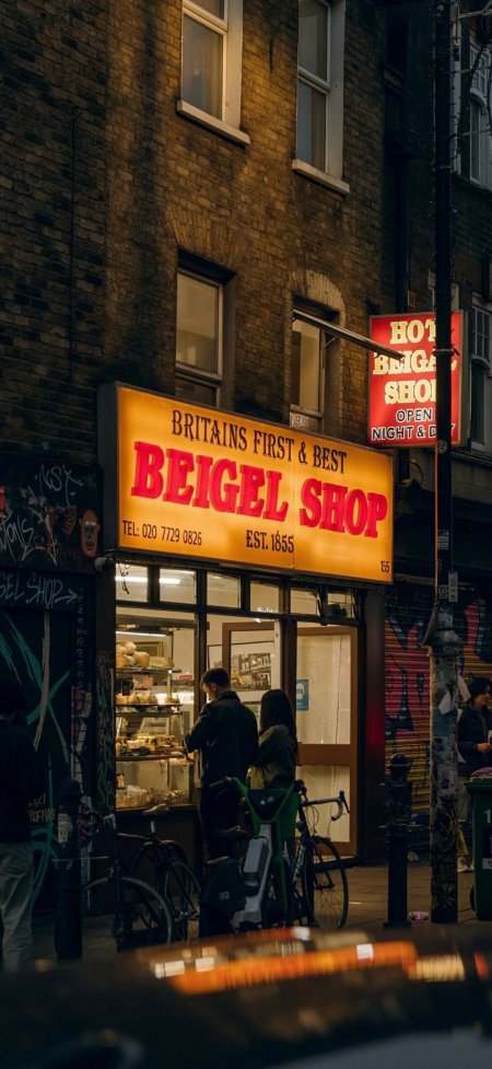 伦敦BeigelShop复古街景人文风光风景手机壁纸