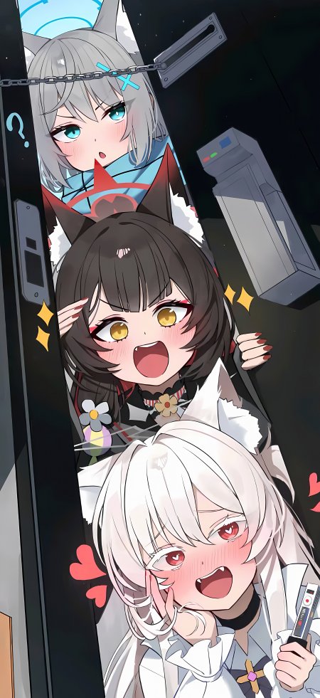 蔚蓝档案白子若藻王小绿三人组少女游戏手机壁纸