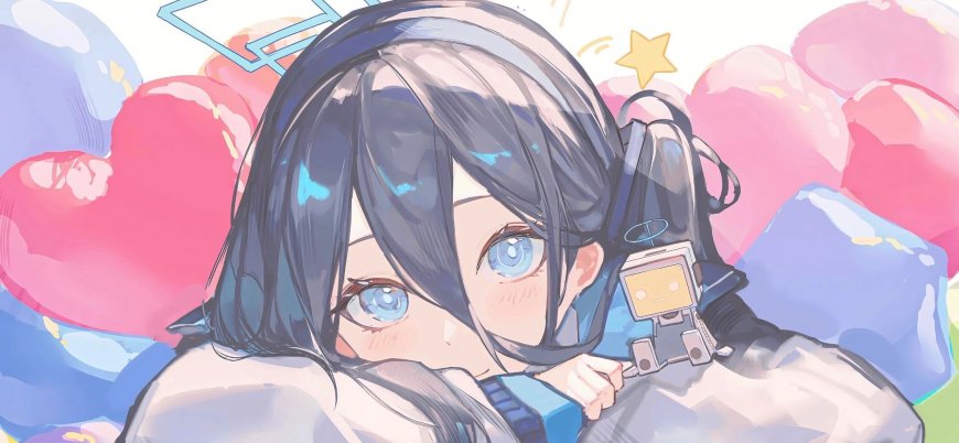 碧蓝档案天童爱丽丝抱机器人可爱少女动漫电脑壁纸
