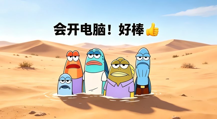 沙漠绿洲比奇堡路人鱼集体亮相搞怪趣味动漫电脑壁纸