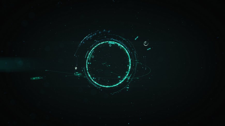 绿色科技光环粒子特效未来感数据界面创意电脑壁纸