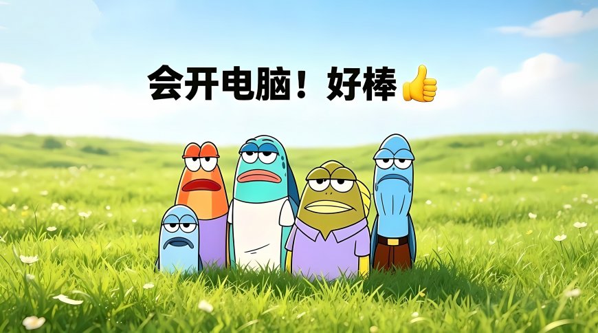 海绵宝宝比奇堡路人鱼草地合影可爱卡通动漫电脑壁纸