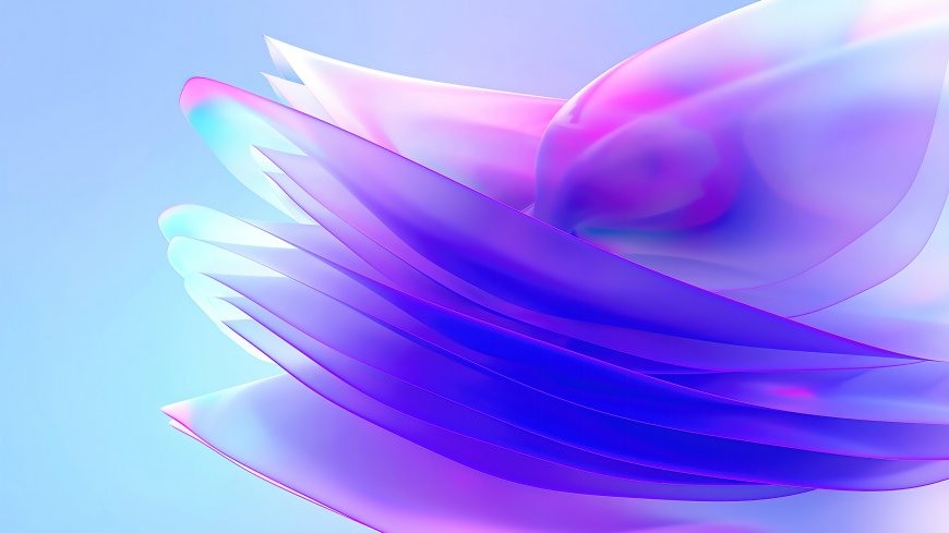 紫蓝渐变3D流体波浪抽象科技创意电脑壁纸