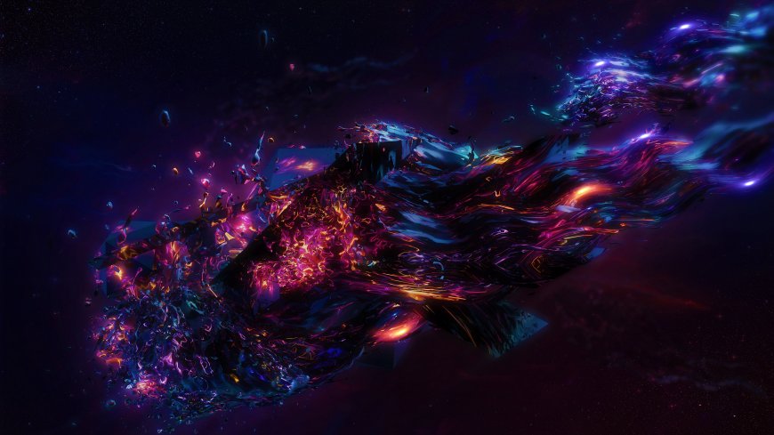 紫红流体星云爆炸特效绚丽宇宙空间场景创意电脑壁纸
