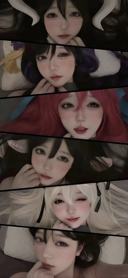多角色Cosplay美女拼贴创意人像摄影手机壁纸