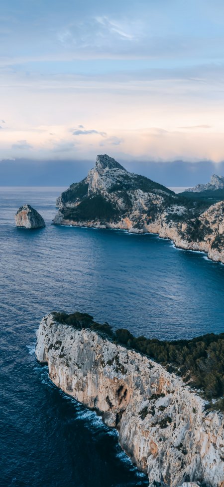 西班牙悬崖海岛日落壮阔海景风光风景手机壁纸
