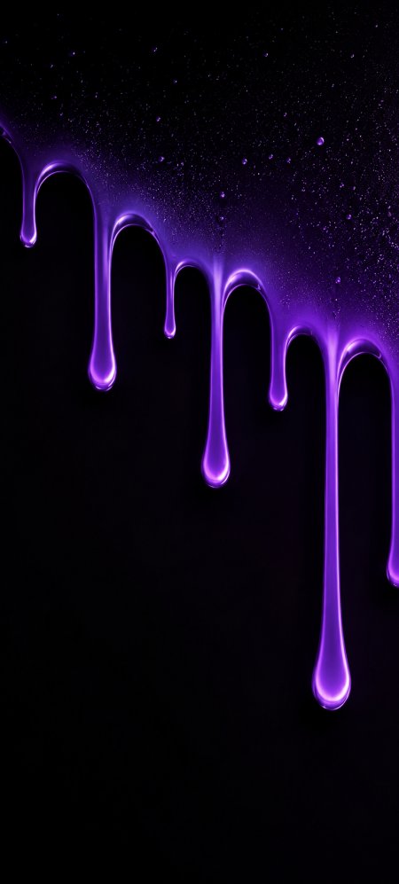 紫色液体滴落星空背景抽象艺术创意手机壁纸