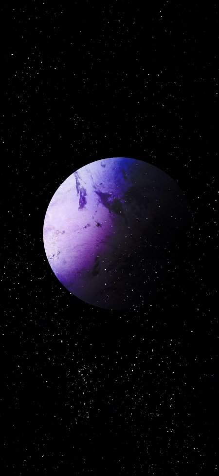 紫色星球悬浮星空深邃宇宙科幻创意手机壁纸