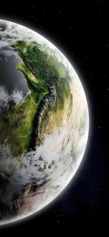 蔚蓝地球太空俯瞰壮丽星球风光风景手机壁纸