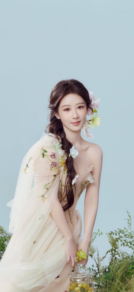 杨紫花仙子造型清新优雅人像摄影手机壁纸