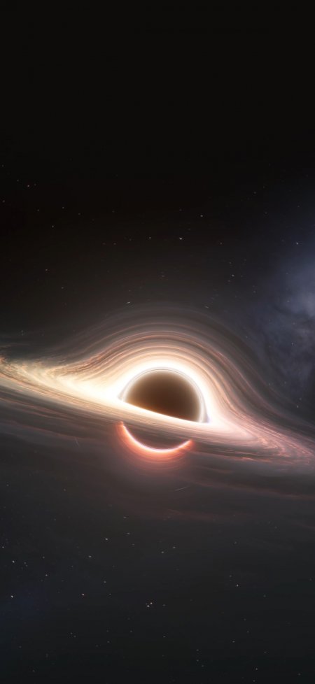 黑洞吸积盘环绕星际穿越科幻宇宙风景手机壁纸