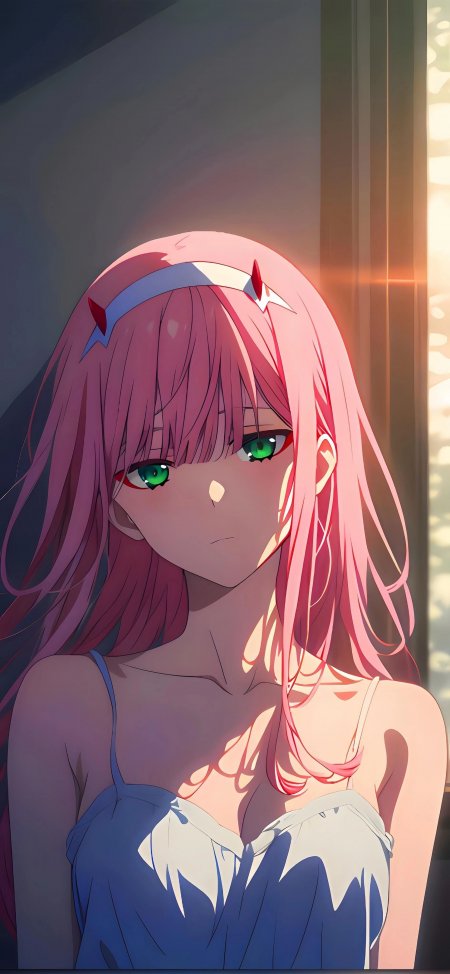 粉发少女02窗边光影DARLINGintheFRANXX动漫手机壁纸
