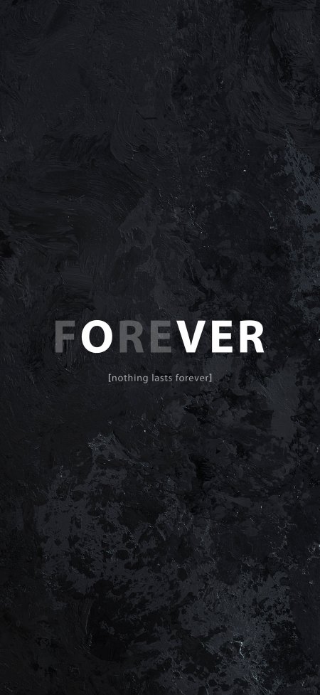 黑色肌理背景FOREVER文字极简哲理创意手机壁纸