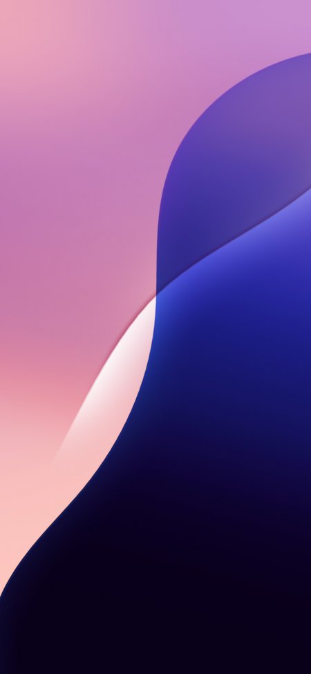 iOS 18系统粉紫渐变流体线条抽象创意手机壁纸