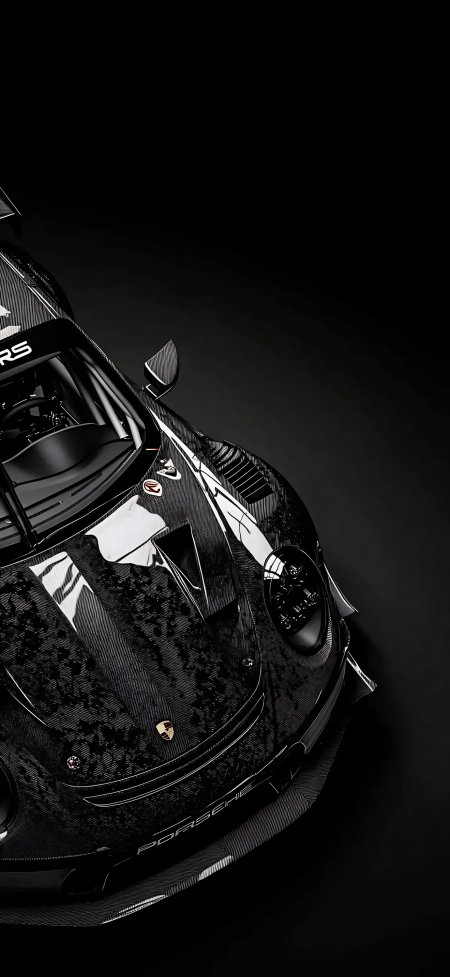 保时捷911GT3RS碳纤维纹理暗黑赛车汽车手机壁纸