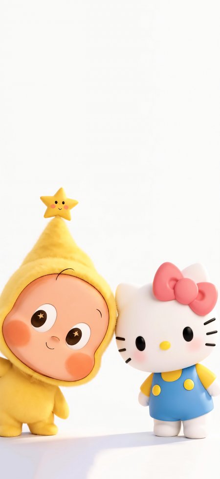 星星人凯蒂猫萌粒公仔可爱卡通少女动漫手机壁纸