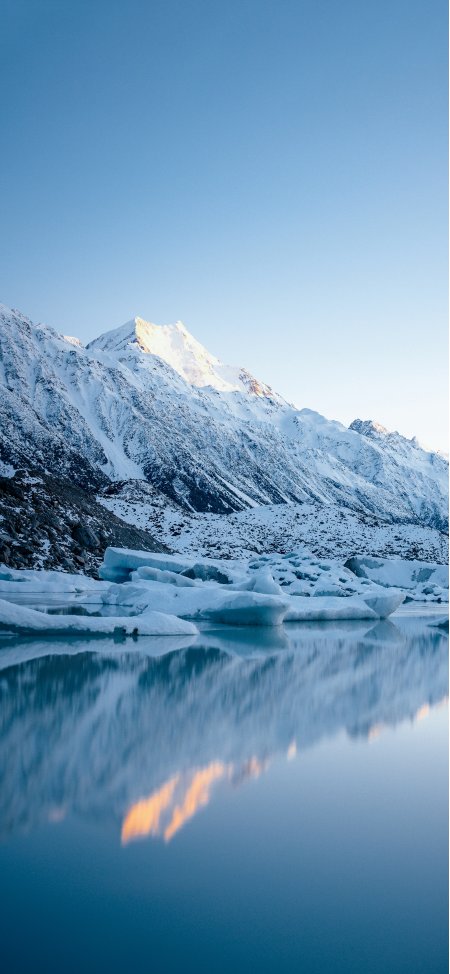 雪山倒映冰湖静谧壮丽自然风光风景手机壁纸