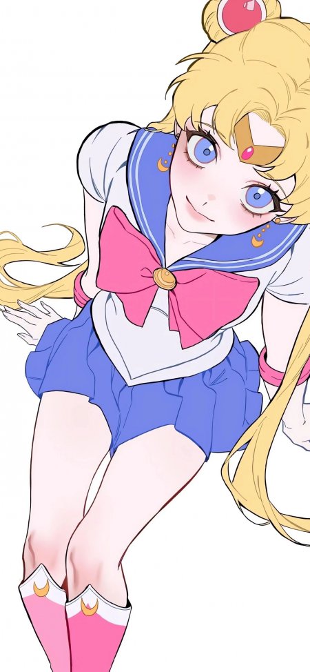 美少女战士月野兔蓝裙粉蝶结动漫手机壁纸