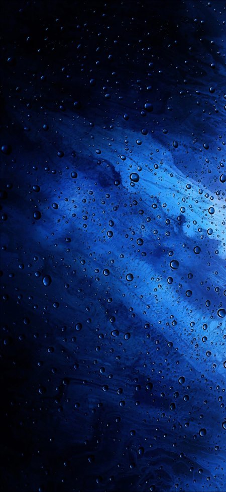 深蓝雨滴布满玻璃窗忧郁氛围极简抽象情感文艺手机壁纸