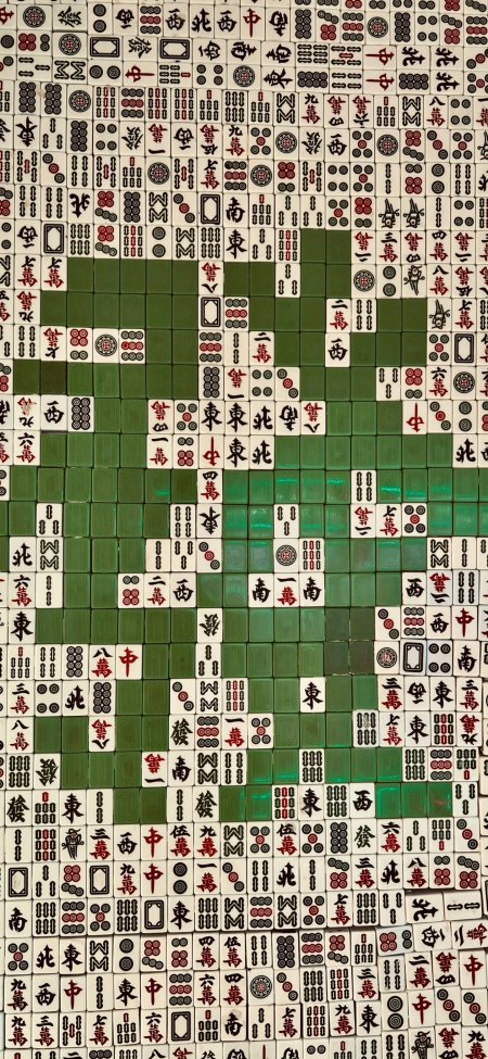 麻将牌堆叠创意图案国粹文化手机壁纸