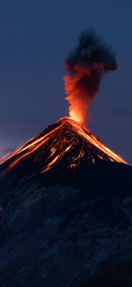 火山喷发熔岩奔流震撼自然风景手机壁纸