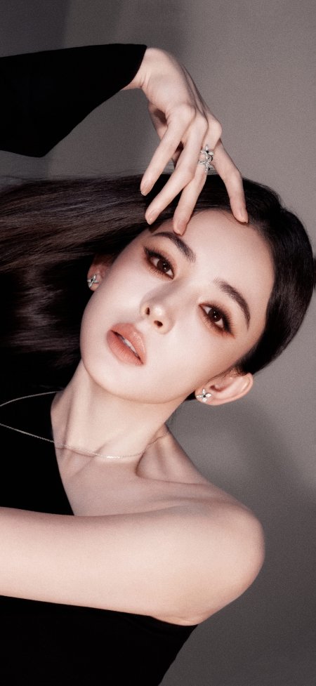 古力娜扎侧颜黑发柔光唯美人物摄影手机壁纸