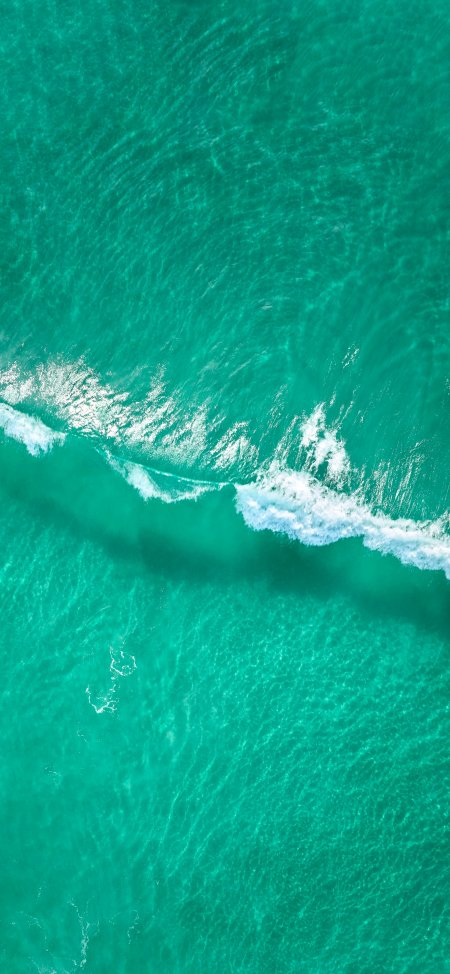 碧绿海浪俯拍纹理细腻海洋自然治愈系风景手机壁纸