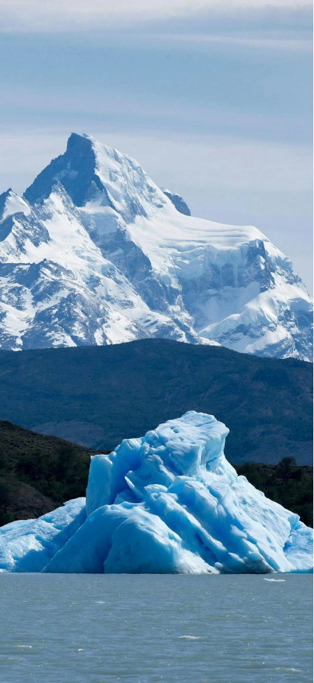 阿根廷冰川湖蓝色浮冰雪峰巍峨极地奇观自然风景手机壁纸