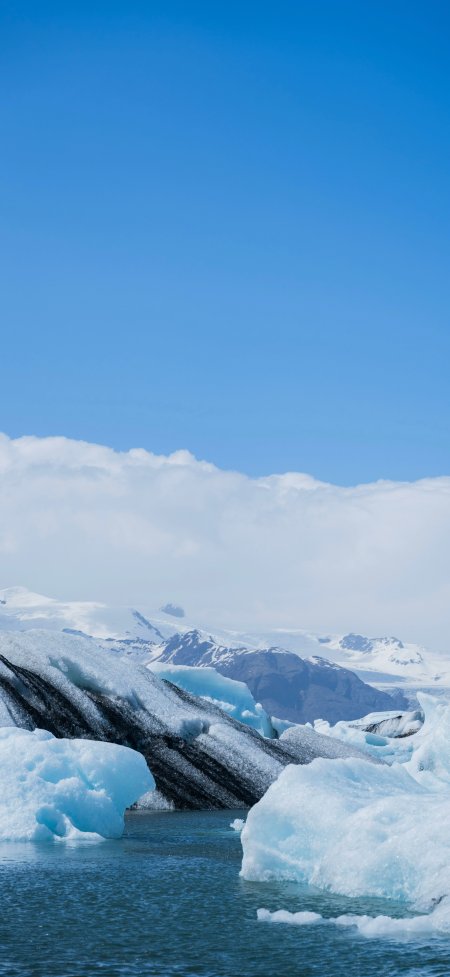 冰岛蓝冰湖纯净剔透冰雪奇缘自然风光风景手机壁纸
