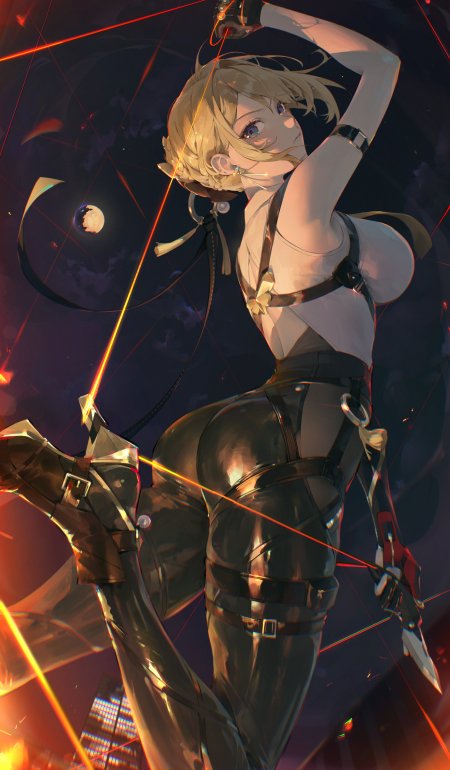 绝区零伊芙琳暗夜挥刀光影交错赛博朋克少女动漫手机壁纸
