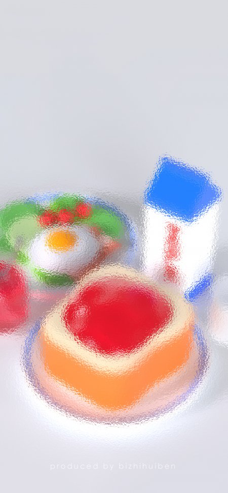 灰色背景红蓝绿食物极简现代抽象手机壁纸
