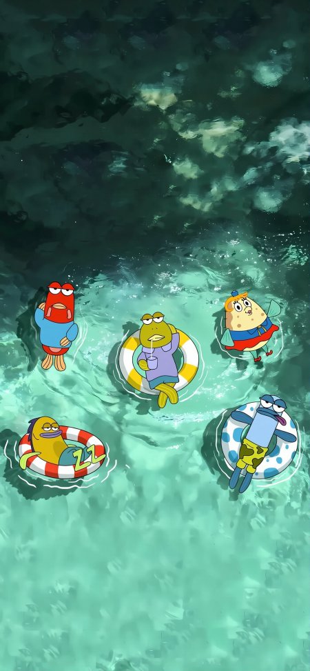 海绵宝宝比奇堡路人鱼清凉夏日动漫手机壁纸