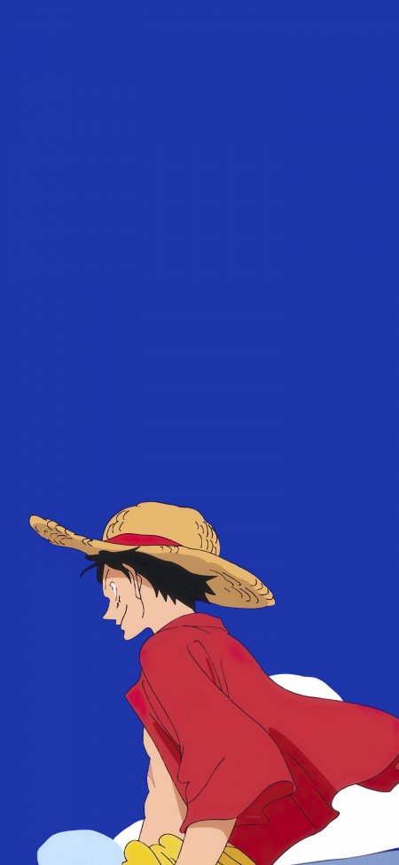 海贼王路飞戴草帽仰望蓝天动漫手机壁纸