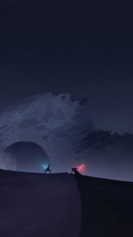 星球大战光剑对决星空背景科幻电影手机壁纸