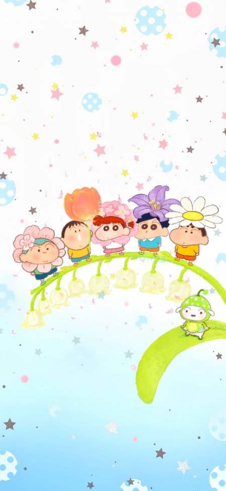 蜡笔小新花朵精灵童话梦幻可爱动漫手机壁纸