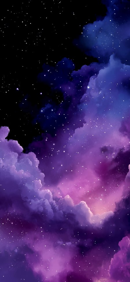 深紫星云点缀繁星宇宙空间感梦幻情感文艺手机壁纸
