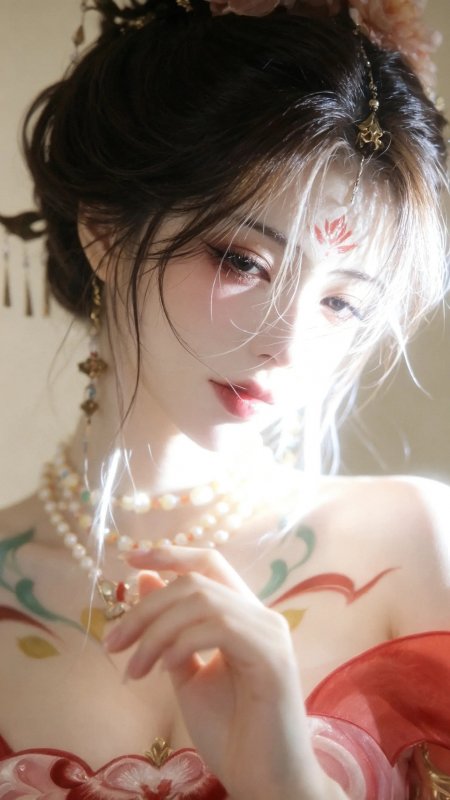 美女古风红妆花钿唯美汉服人物手机壁纸